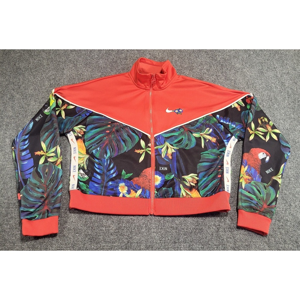 Nike Sportswear NSW "Hyper Femme" Tropical Floral Cropped Track Jacket Sz Medium